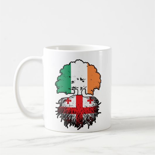 Georgian Irish Ireland Tree Roots Flag Kaffeetasse (Links)