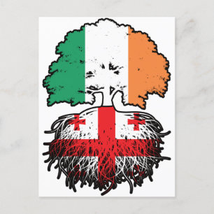 Georgian Irish Ireland Tree Roots Flag Postkarte