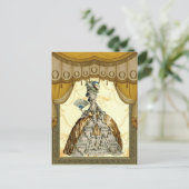 Georgian Lady mit einem Ventilator - Gold Postkarte (Stehend Vorderseite)