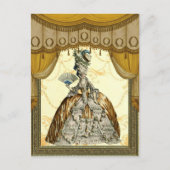 Georgian Lady mit einem Ventilator - Gold Postkarte (Vorderseite)