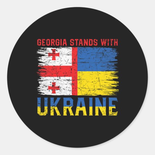 Georgian-ukrainian Flag Flag - Friendly Countries  Runder Aufkleber (Vorderseite)
