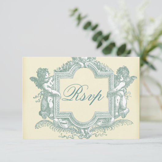 Georgiana (Cream) Wedding RSVP (Stehend Vorderseite)