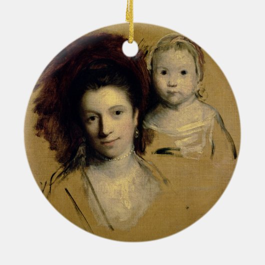 Georgiana, Gräfin Spencer und ihre Tochter-Dame Keramik Ornament (Hinten)