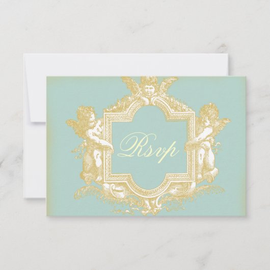 Georgiana (Marie Antoinette Blue) UAWG RSVP Karte (Vorderseite)