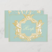 Georgiana (Marie Antoinette Blue) UAWG RSVP Karte (Vorne/Hinten)