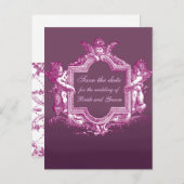 Georgiana (Plum) Save the Date Ankündigungspostkarte (Vorne/Hinten)