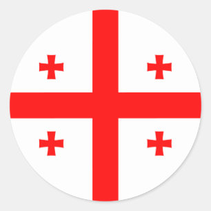Georgianische Flagge, Flagge Georgiens Runder Aufkleber