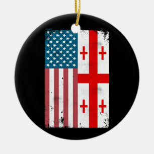 Georgianische Flagge Georgien Republik Land Keramik Ornament