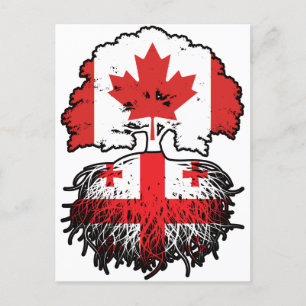 Georgianische kanadische Tree-Roots-Flagge Postkarte