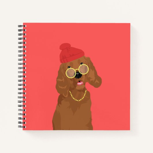 Georgie The Rapper Irish Setter Dog Notizblock (Vorderseite)