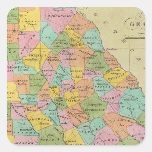 Georgien 10 quadratischer aufkleber (Vorderseite)