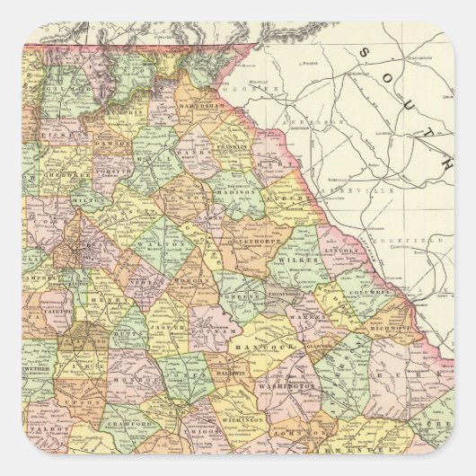 Georgien 2 quadratischer aufkleber (Vorderseite)