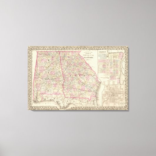 Georgien, Alabama Leinwanddruck (Vorderseite)