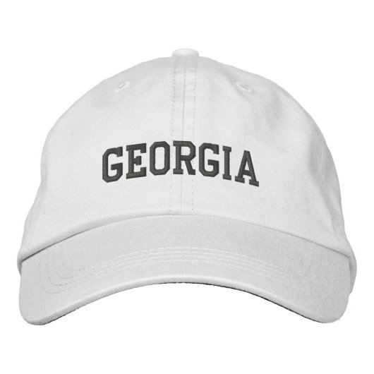 Georgien bestickte anpassbare Cap Cool grau Baseballkappe (Vorderseite)