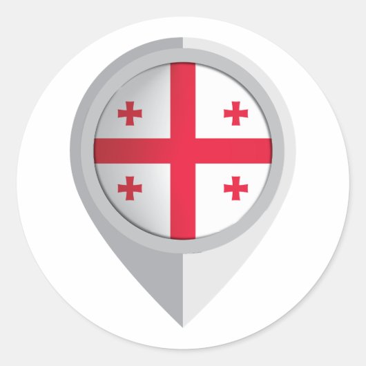 Georgien Button Location Flag Runder Aufkleber (Vorderseite)