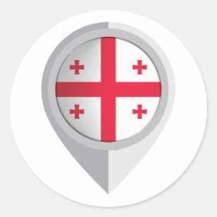 Georgien Button Location Flag Runder Aufkleber
