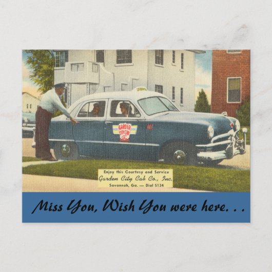 Georgien, City Cab, Savannah Postkarte (Vorderseite)