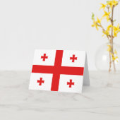 Georgien-Flaggennotecard Karte (Gelbe Blume)