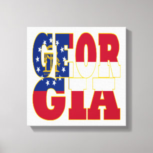 Georgien - Flaggenstaat Leinwanddruck