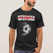 Georgien Fußball-Ball im Netz Unterstützung Georgi T-Shirt (Vorderseite)
