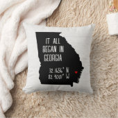 Georgien GPS-Koordinaten mit Herz Kissen (Decke)