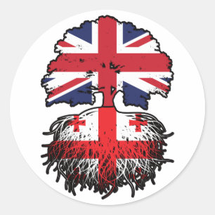 Georgien Großbritannien Großbritannien Vereinigtes Runder Aufkleber