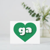 Georgien - Grünes Herz - I Liebe ga Postkarte (Stehend Vorderseite)