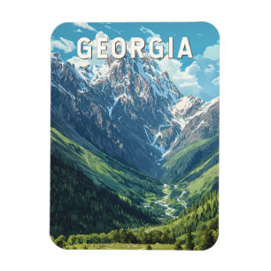 Georgien Illustration Reise Kunst Vintage Magnet