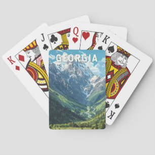 Georgien Illustration Reise Kunst Vintage Spielkarten