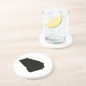 Georgien in Schwarz und Weiß Sandstein Untersetzer (Seite)