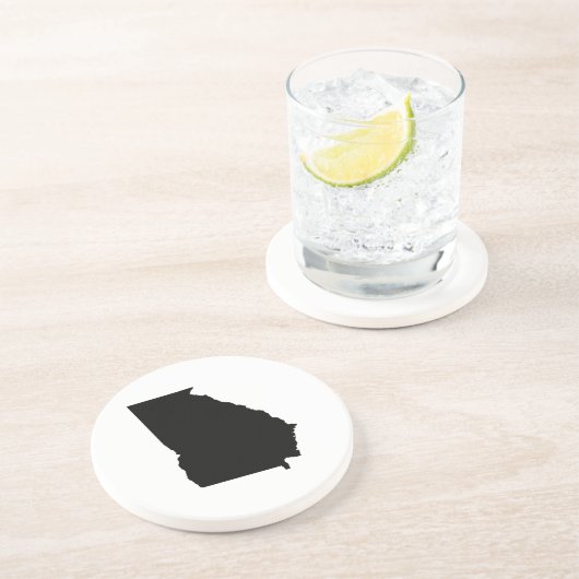 Georgien in Schwarz und Weiß Sandstein Untersetzer (Seite)