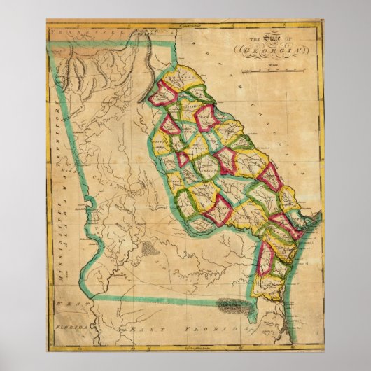 Georgien-Karte Poster (Vorne)