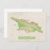 Georgien-Länderkarte Postkarte (Vorne/Hinten)