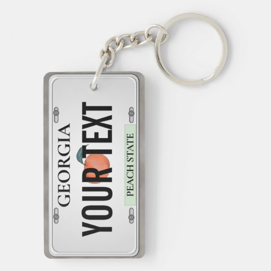 Georgien-Lizenzplakat mit Ihrem Text-Schlüsselanhä Schlüsselanhänger (Rückseite)