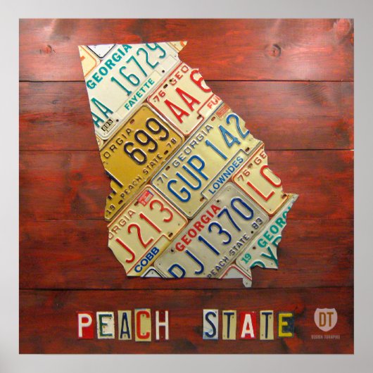 Georgien-Lizenzplakette Karte drucken Poster (Vorne)