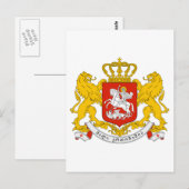 Georgien-Offizieller Wappen-Heraltrockenzeichen Postkarte (Vorne/Hinten)