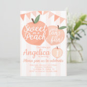 Georgien Peach Birthday Party Einladung (Stehend Vorderseite)