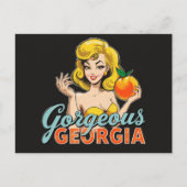 Georgien Peach - Retro Button-Up Art Postkarte (Vorderseite)