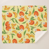 Georgien Pfirsiche & Pfirsichblüten Sherpadecke (Vorderseite (Horizontal))