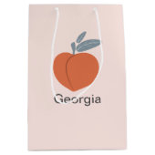 Georgien Pfirsichkunst Design. Mittlere Geschenktüte (Vorderseite)