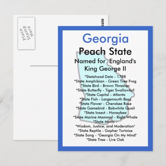 Georgien Postkarte (Vorne/Hinten)