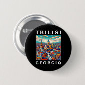 Georgien Reise und Tiflis Button (Vorne & Hinten)