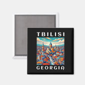 Georgien Reise und Tiflis Magnet (Vorderseite/Rückseite)