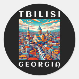 Georgien Reise und Tiflis Runder Aufkleber