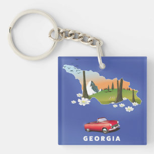 Georgien Reiseplakat Schlüsselanhänger