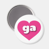 Georgien - Rosa Herz - I Liebe ga Magnet (Vorderseite/Rückseite)