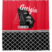 Georgien rot und schwarz duschvorhang (Vorderseite)