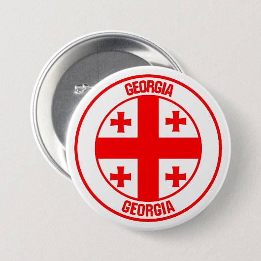 Georgien-Runde Button (Vorne & Hinten)