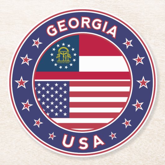 Georgien Runder Pappuntersetzer (Vorderseite)