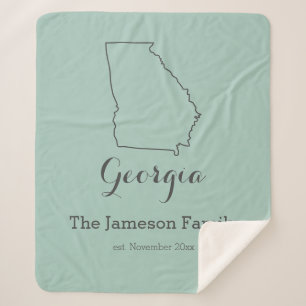 Georgien Staat Karte personalisierte Familie Sherpadecke